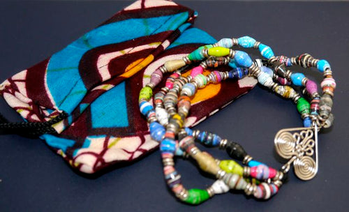 Acacia Creations Fair Trade African Healing Heart Recycled Paper Stretch Bracelet