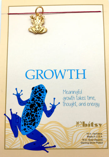 Bitsy Gold Frog Charm Necklace - Growth