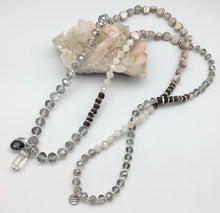 Marlyn Schiff Silver Crystal Charm Convertible Wrap Bracelet