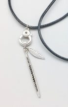 Marlyn Schiff Blue Snake Charm Catcher Necklace with Crystal and Silver Horn Charm
