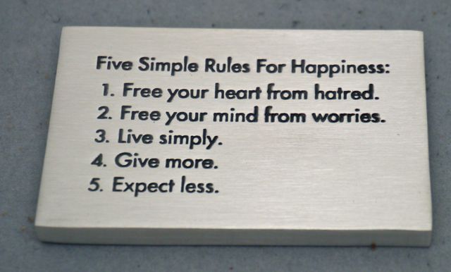 5 Simple Rules for Happiness Inspirational Pewter Paperweight