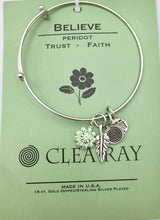 Clea Ray Silver Flower Affirmation Bangle Bracelets