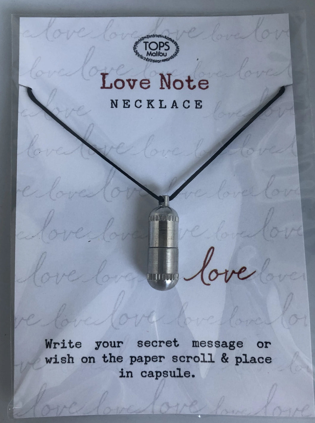 Silver Intention Capsule Love Note Necklace - Keep Your Secret Love Close To Your Heart