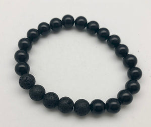 Aromatherapy Obsidian Lava Stone Mala Bracelet