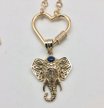 Bhakti Panda New Love Golden Elephant Heart Carabiner Necklace