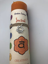 Sacral Chakra Candle with Silver Charm Necklace - Creativity