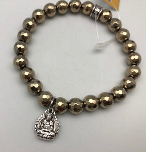Chavez for Charity Gold Hematite Bracelet with Buddha Charm - TAPS Supporting Veterans