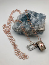 Cheryl Dufault Designs Pia Rose Gold Chain Necklace with Topaz, Silver & Horn Charms