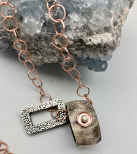 Cheryl Dufault Designs Pia Rose Gold Chain Necklace with Topaz, Silver & Horn Charms