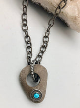 Cheryl Dufault Designs River Stone & Turquoise Pendant Necklace