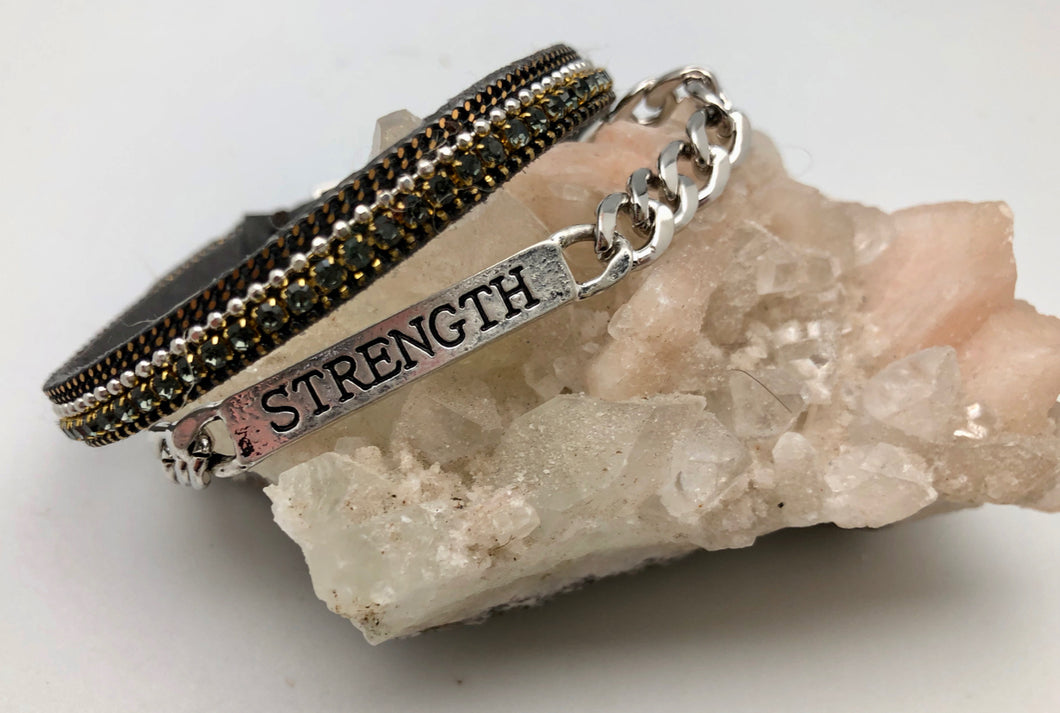 Good Works Make A Difference Angel Inspirational Word ID Double Cuff Bracelet