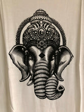 Black and Off White Ganesh Print Baseball Shirt