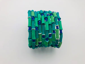 Rainbow Karma Recycled Flip Flop Memory Wire Bracelet from Kenya