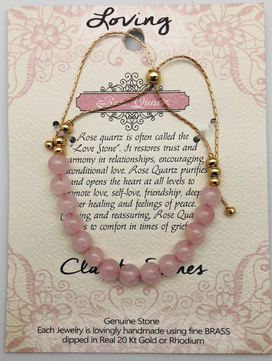 Rose Quartz Love & Harmony Clarity Stone Bracelet