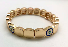 Caryn Lawn Round Tile Evil Eye Protection Gold Bead Bracelet