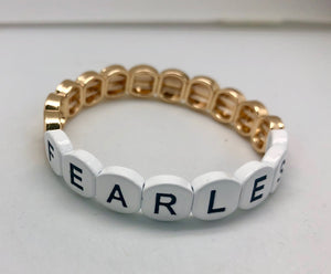 Caryn Lawn Gold Tile Fearless Stretch Bracelet 