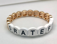 Caryn Lawn Gold Tile Gratitude Stretch Bracelet 