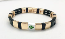 Caryn Lawn Lucky Green Clover Tile Gold Bead Bracelet