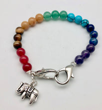 Balanced Chakra Rainbow Bead Key Keeper with Elephant Charm