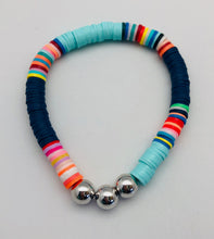 Love Lisa Turquoise and Multicolor Disc Bracelet with Three Gold Beads
