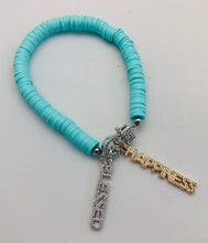 Love Lisa Light Turquoise Disc Bracelet with Crystal Charm Catcher