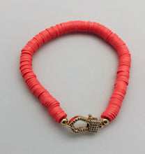 Love Lisa Coral Disc Bracelet with Crystal Charm Catcher