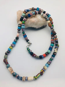 Peyote Bird Celebrate Diversity Long Trade Bead and Cloisonne Necklace