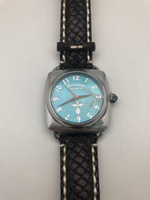 Peyote Bird Large Turquoise Face Watch with Dark Brown Leather Overstitched Band