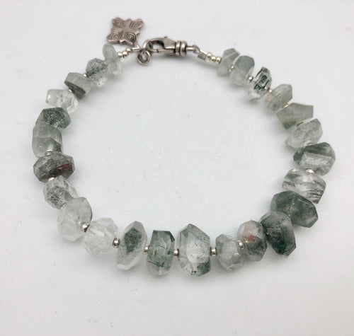 Purposeful Clarity Faceted Rutilated Quartz Bracelet by Peyote Bird