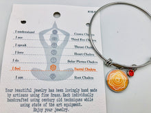Silver Chakra Charm Adjustable Bangle Bracelets