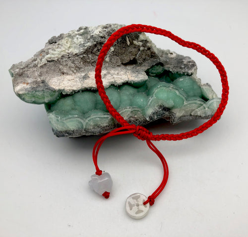 Jade by Nikolai Year of the Earth Boar Red String Coin and Pig Lavender Jade Charm Bracelet