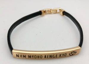 Yellow Gold Affirmation Bracelet - Nam Myoho Renge Kyo