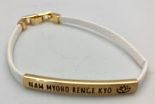 Yellow Gold Affirmation Bracelet - Nam Myoho Renge Kyo