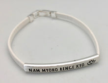 White Gold Affirmation Bracelet - Nam Myoho Renge Kyo