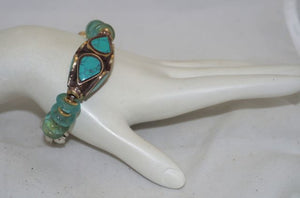 Vanessa Mooney Ocean Rain Turquoise Bracelet with African Glass Beads