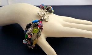 Acacia Creations Fair Trade African Healing Heart Recycled Paper Stretch Bracelet