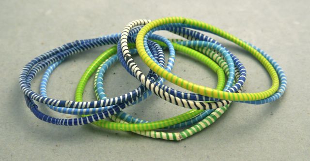 Recycled Rubber Bangle Bracelet Sets from Africa