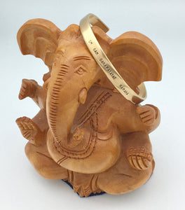 Bella Vita Hand Stamped Ganesha (Ganapati) Mantra Brass Cuff Bracelet