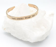 Bella Vita Nam Myoho Renge Kyo Brass Cuff Mantra Bracelet