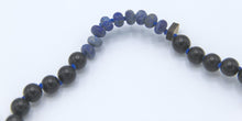 Jen Stock Blue Necklace Wood Bead Necklace with Lapis Beads