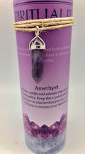 Spirituality Affirmation Candle with Double Pointed Amethyst Crystal