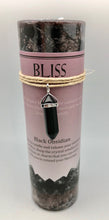 Bliss Affirmation Candle with Double Pointed Black Obsidian Crystal