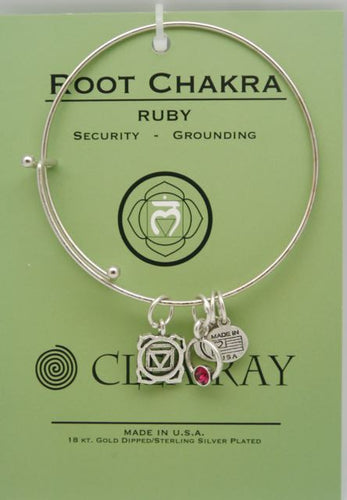 Clea Ray Silver Chakra Symbol Bangle Bracelets