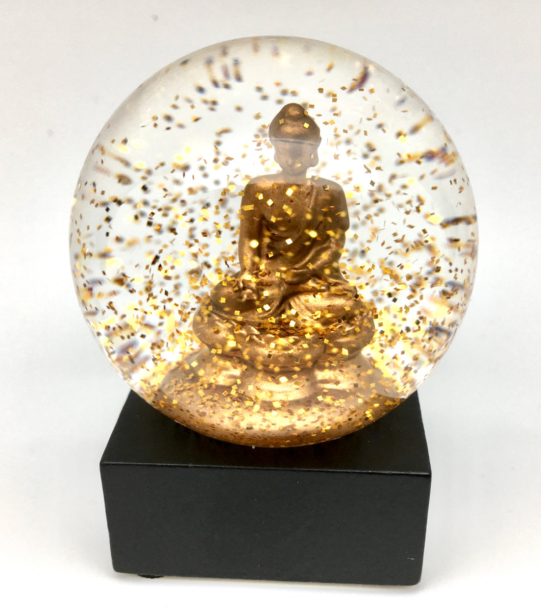 Cool Snow Globes Mini Gold Buddha Snow Globe