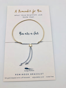 Lucky Feather Reminder Bracelet - You Are A Star