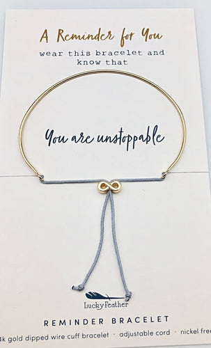 Lucky Feather Reminder Bracelet - You Are Unstoppable