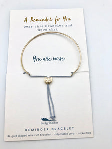 Lucky Feather Reminder Bracelet - You Are Wise
