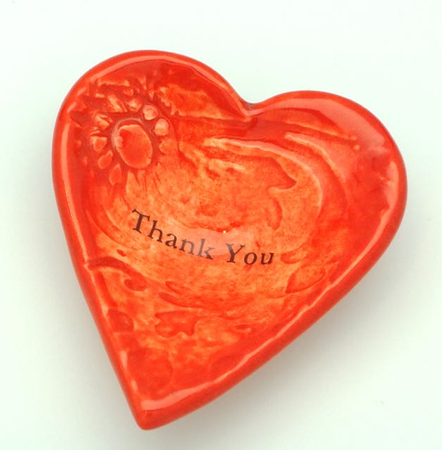 Lorraine Oerth Heart Shaped Giving Bowl - Thank You