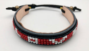 Love Is Project Adjustable Red & White Bead Skinny Love Bracelet