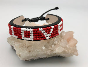 Love Is Project Original Adjustable Red & White Bead Love Bracelet